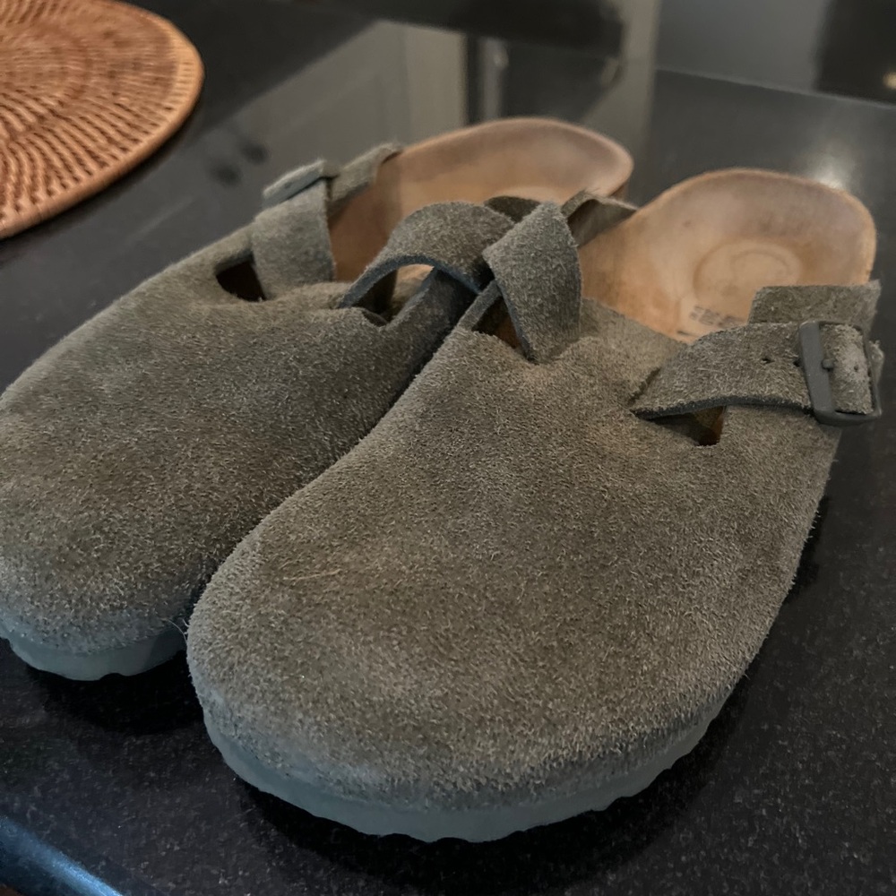 Birkenstock - Boston Thyme Green Suede